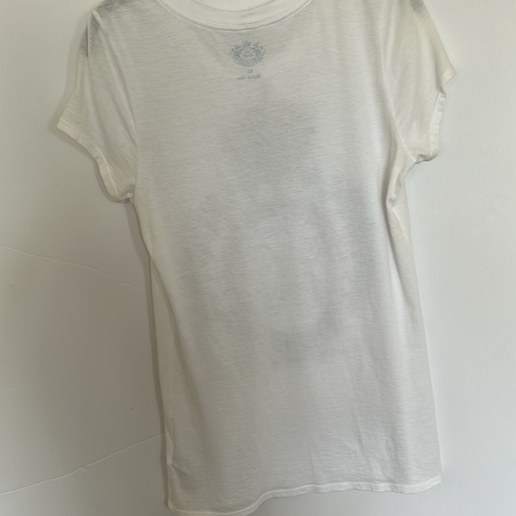 Vintage Juicy Couture White Tee with crystal bling crown & Gold Foil Emblem Y2k - Picture 12 of 17